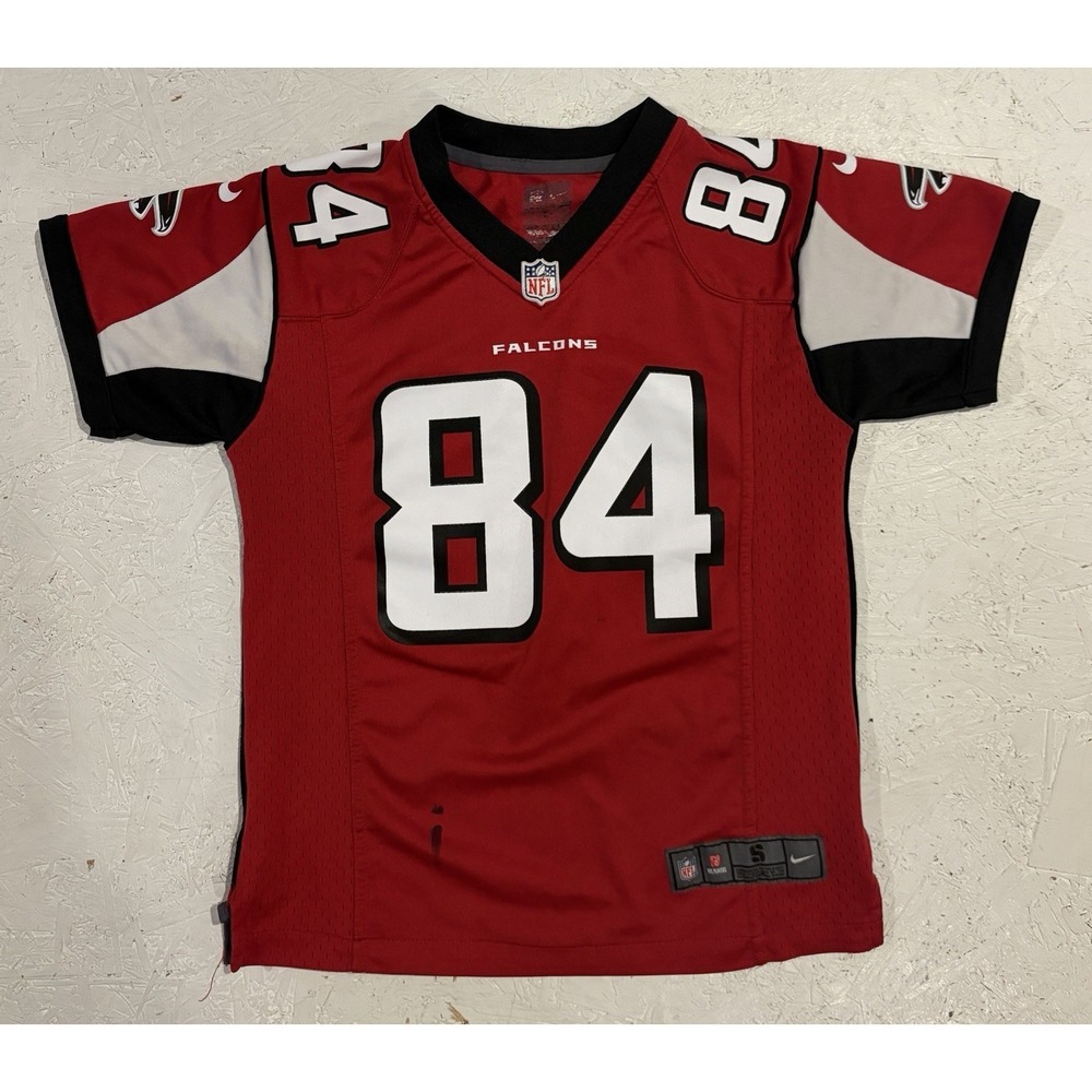 Atlanta Falcons Jersey Youth Small NFL Football White 84 Nike On Field‎ Red
